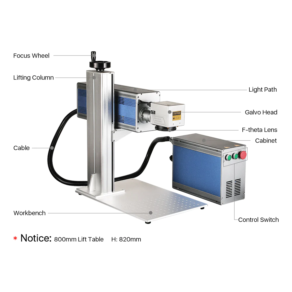 30W RF CO2 Laser Tube Engraving Marking Machine