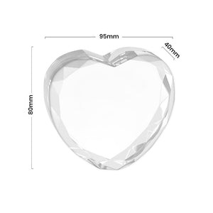 Heart Crystal Size | Cloudray Laser Marking & Engraving Materials Blank Crystal Blocks (4pcs)
