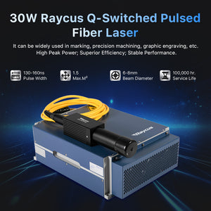 30W Raycus Q-Switched Pulsed Fiber Laser | Cloudray QS-30 30W Fiber Laser Engraver