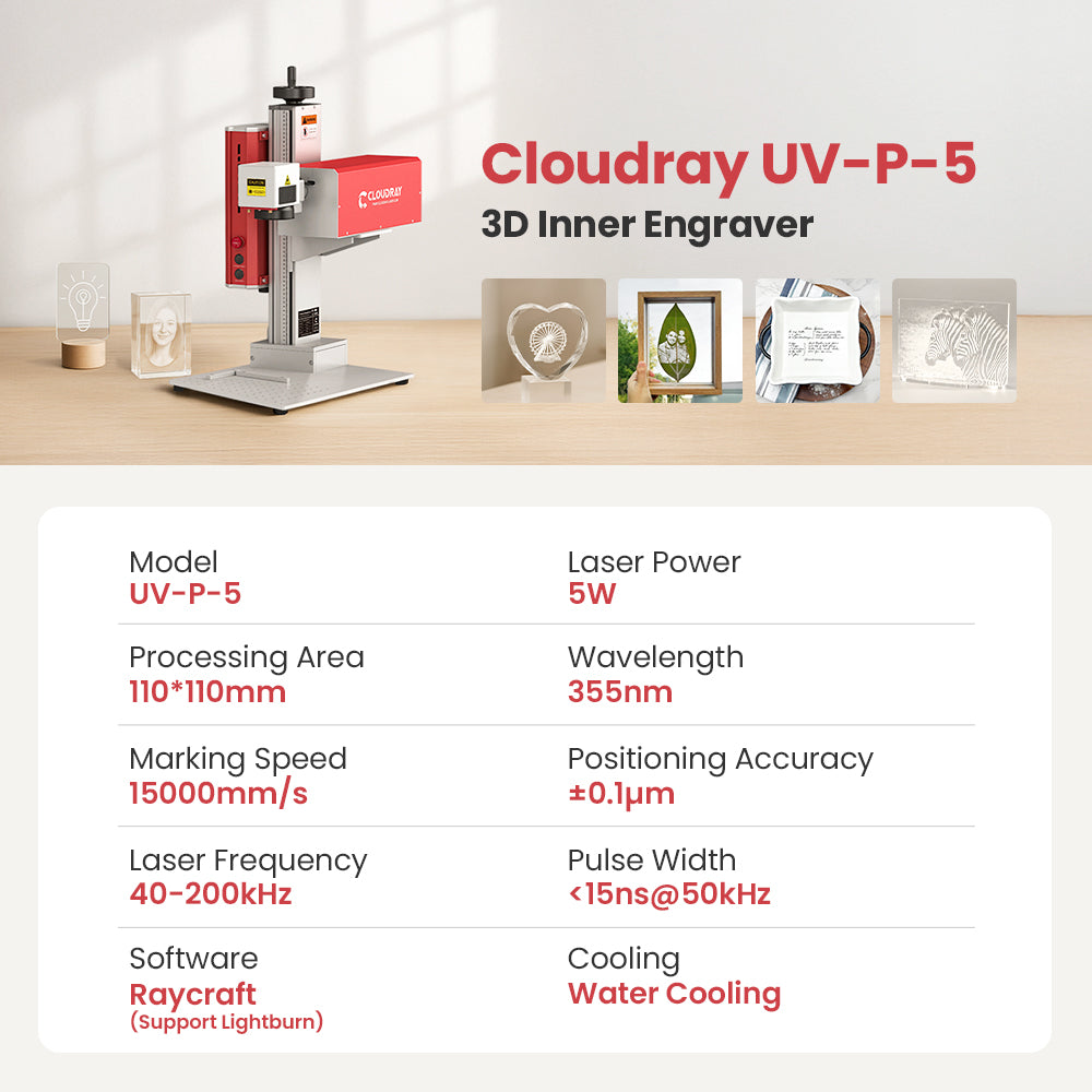 Cloudray UV-P-5 3D Inner Engraver specifications 