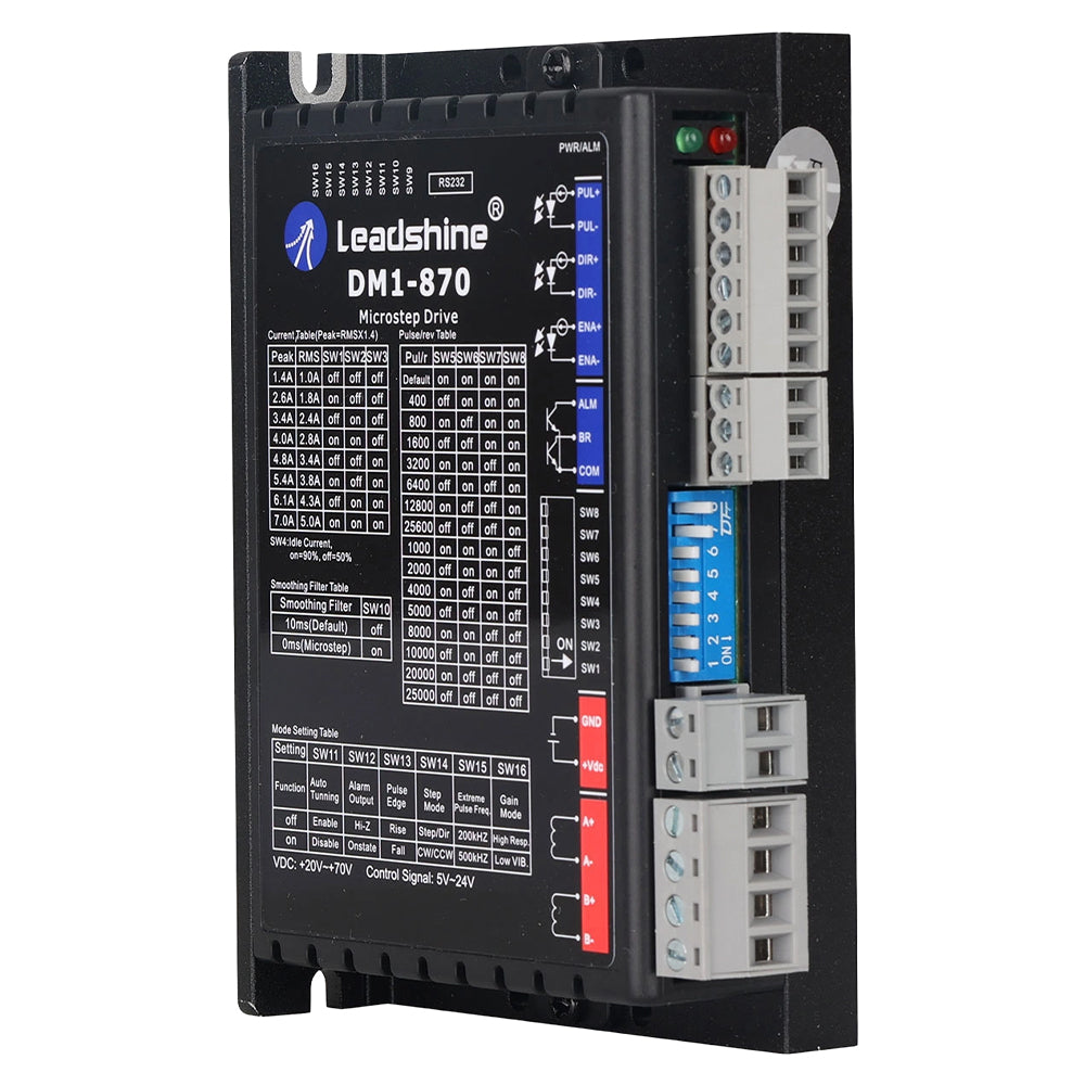 Cloudray DM1-870 Microstep Stepper Motor Driver with Terminal Blocks and DIP Switch Controls
