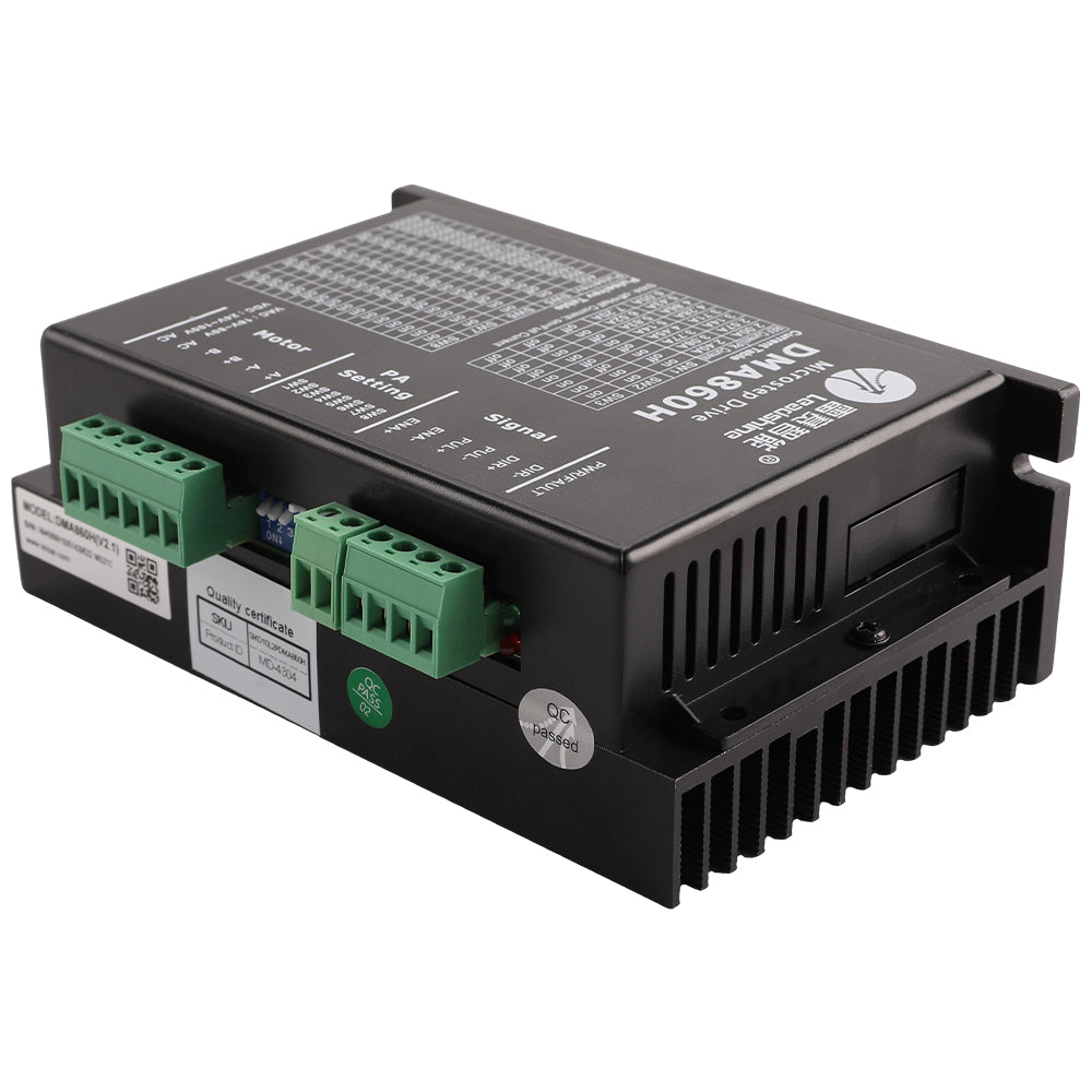 Cloudray DMA860H Stepper Motor Driver with Heat Sink and Green Terminal Connectors