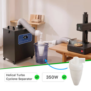 Cloudray 350W Helical Turbo Cyclone Dust Separator for Fume Extractor