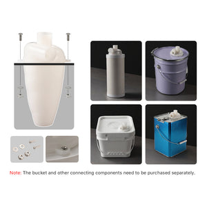 Cloudray Universal Dust Separator Installation Guide for Various Industrial Buckets and Storage Containers