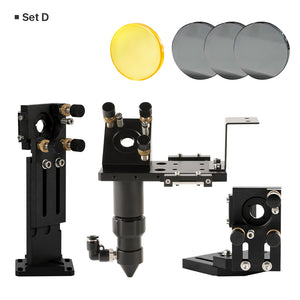 Cloudray C Series V2.1 CO2 Laser Head Set D with 1st and 2nd Mirror Mounts, Focus Lens and 3 Black Si Mirrors