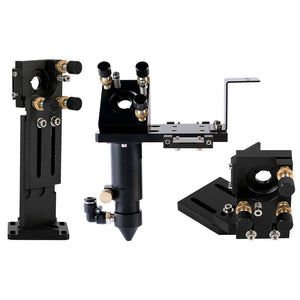 Cloudray E Series V2.1 CO2 laser head set with adjustable laser head, first mirror mount and second mirror mount for 25mm mirrors