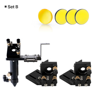 CO2 laser head Set B with laser head, two second mirror mounts, one focusing lens and three laser mirrors