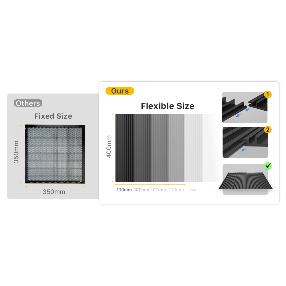 Flexible size of Cloudray adjustable honeycomb table