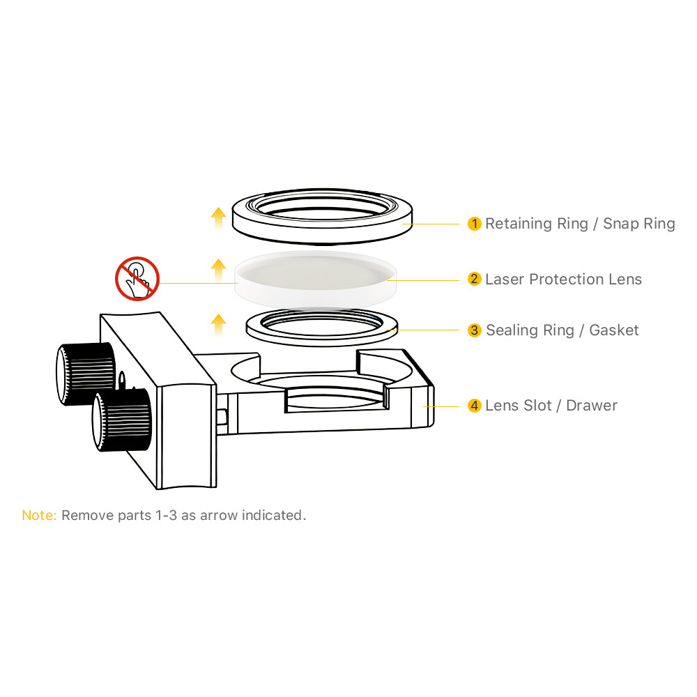 Cloudray Laser Protection Lens Installation Guide for Sealing Ring and Lens Slot Assembly