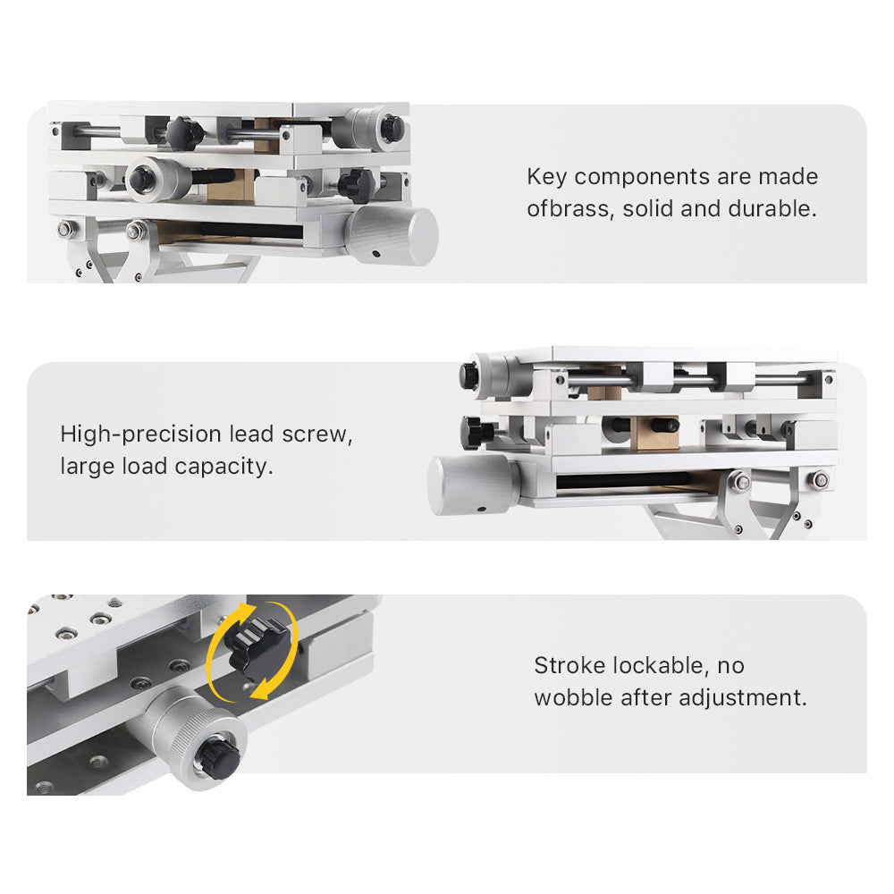 Cloudray High-Precision Scissor Lift Support with Lockable Stroke and Brass Components