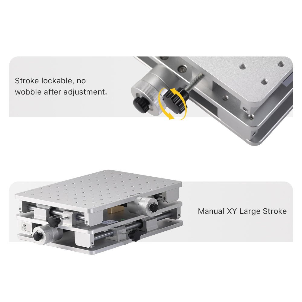 Cloudray High-Precision Manual XY Stage with Brass Components and Stroke Locknut