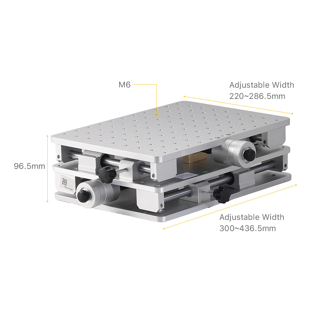 Cloudray 2D Laser Marking Table Dimensions: 300x220mm with M6 Positioning Holes
