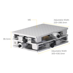 Cloudray 2D Laser Marking Table Dimensions: 300x220mm with M6 Positioning Holes
