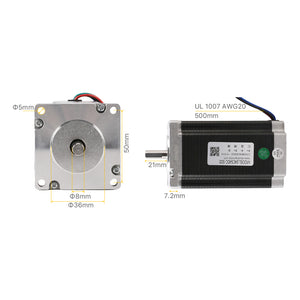 Cloudray Stepper Motor Mounting Specs: 50mm Hole Spacing and 500mm Cable Length