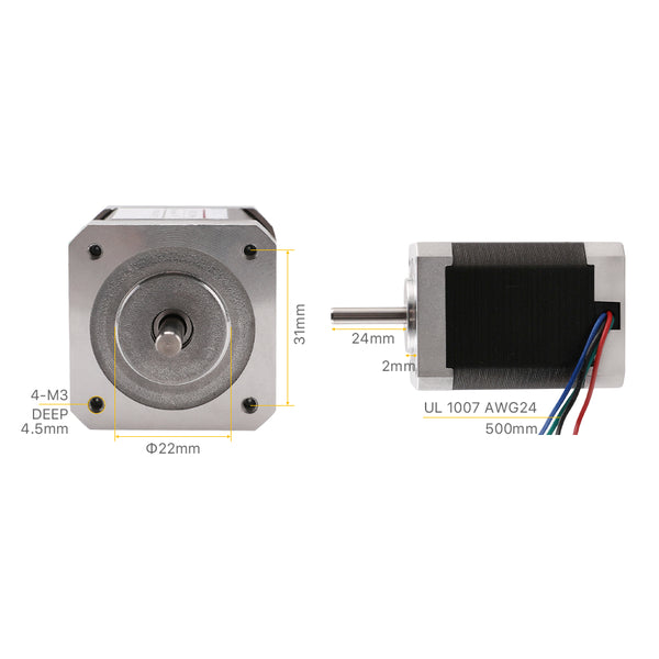 Cloudray 60mm 0.71N.m 1.8A 2 Phase Nema17 Open Loop Stepper Motor ...