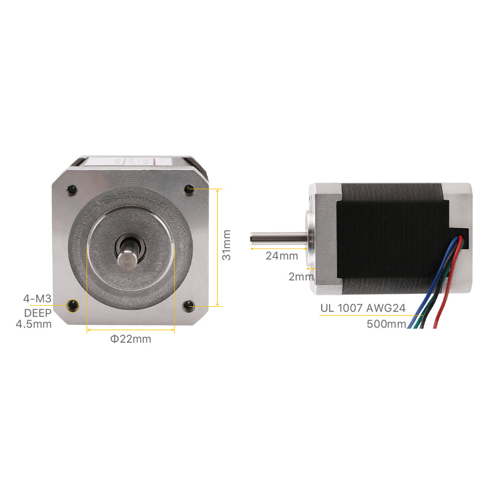 Cloudray 60mm 0.71N.m 1.8A 2 Phase Nema17 Open Loop Stepper Motor ...