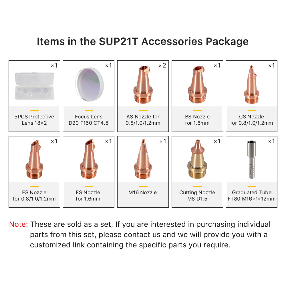 Cloudray Set d'accessoires originaux pour tête de soudage SUP20S &amp; SUP21T