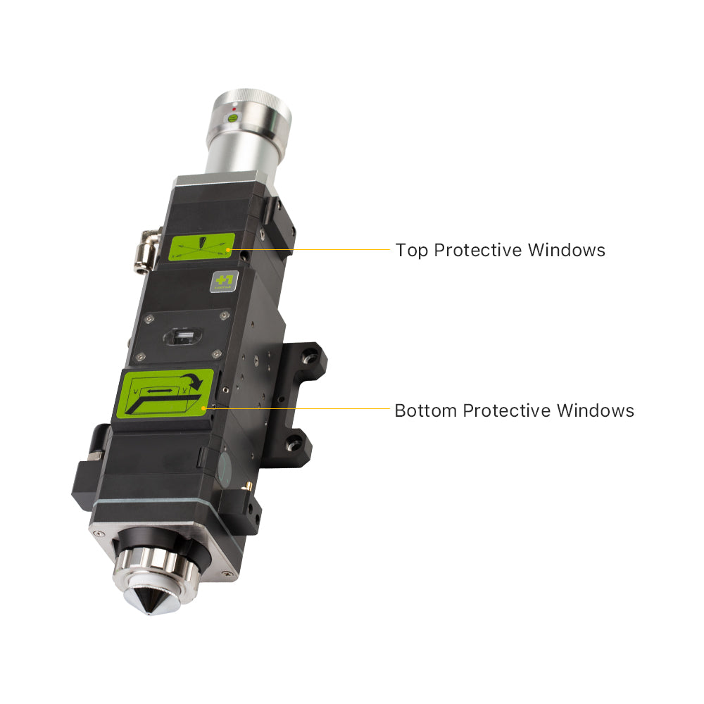 Cloudray Raytools Laser Head Component Diagram: Top and Bottom Protective Windows