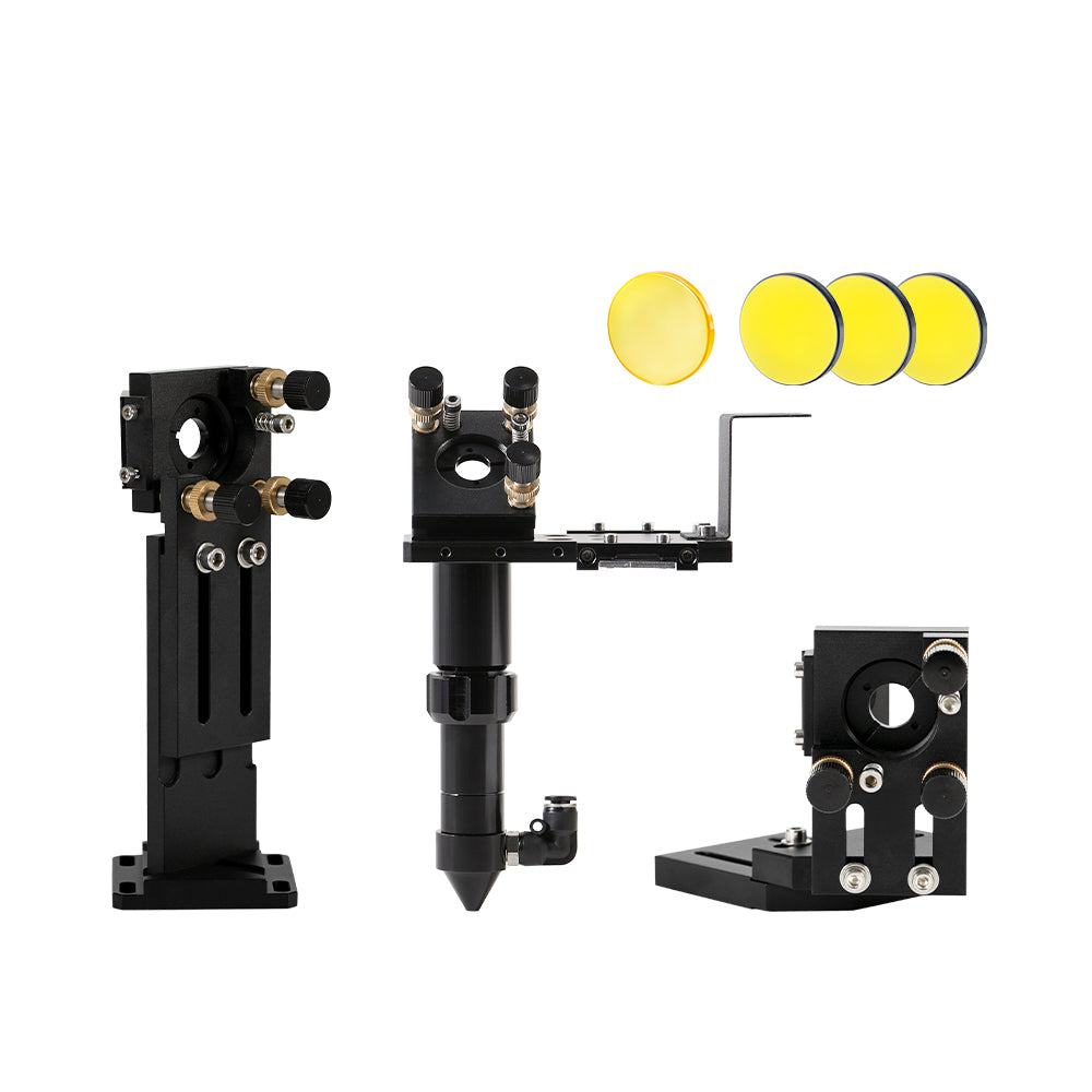 Cloudray Set A: CO2 Laser Head with 1st and 2nd Mirror Mounts, Focus Lens, and 3pcs Gold-Plated Si Mirrors