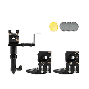 Cloudray Set C: CO2 Laser Head with Dual 2nd Mirror Mounts, Focus Lens, and 3pcs Black Si Mirrors