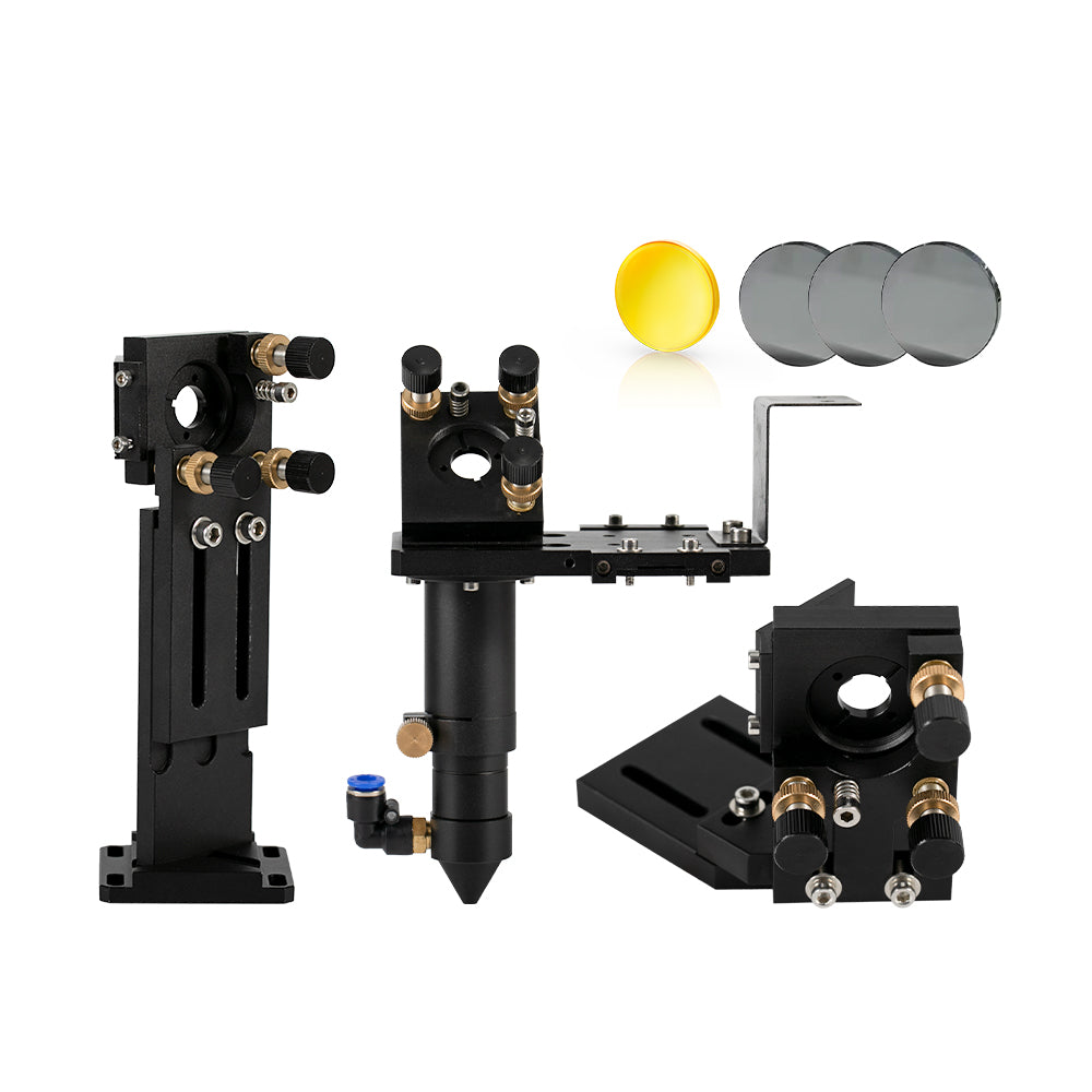Cloudray Laser Head Set D: Head + 1st and 2nd Mounts + Focusing Lens + 3PCS Black Silicon Mirrors