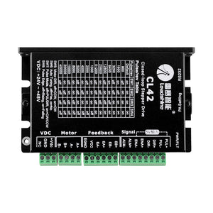 Leadshine CL42 Closed-Loop Stepper Drive Top View with Microstep and Function DIP Switch Settings Table