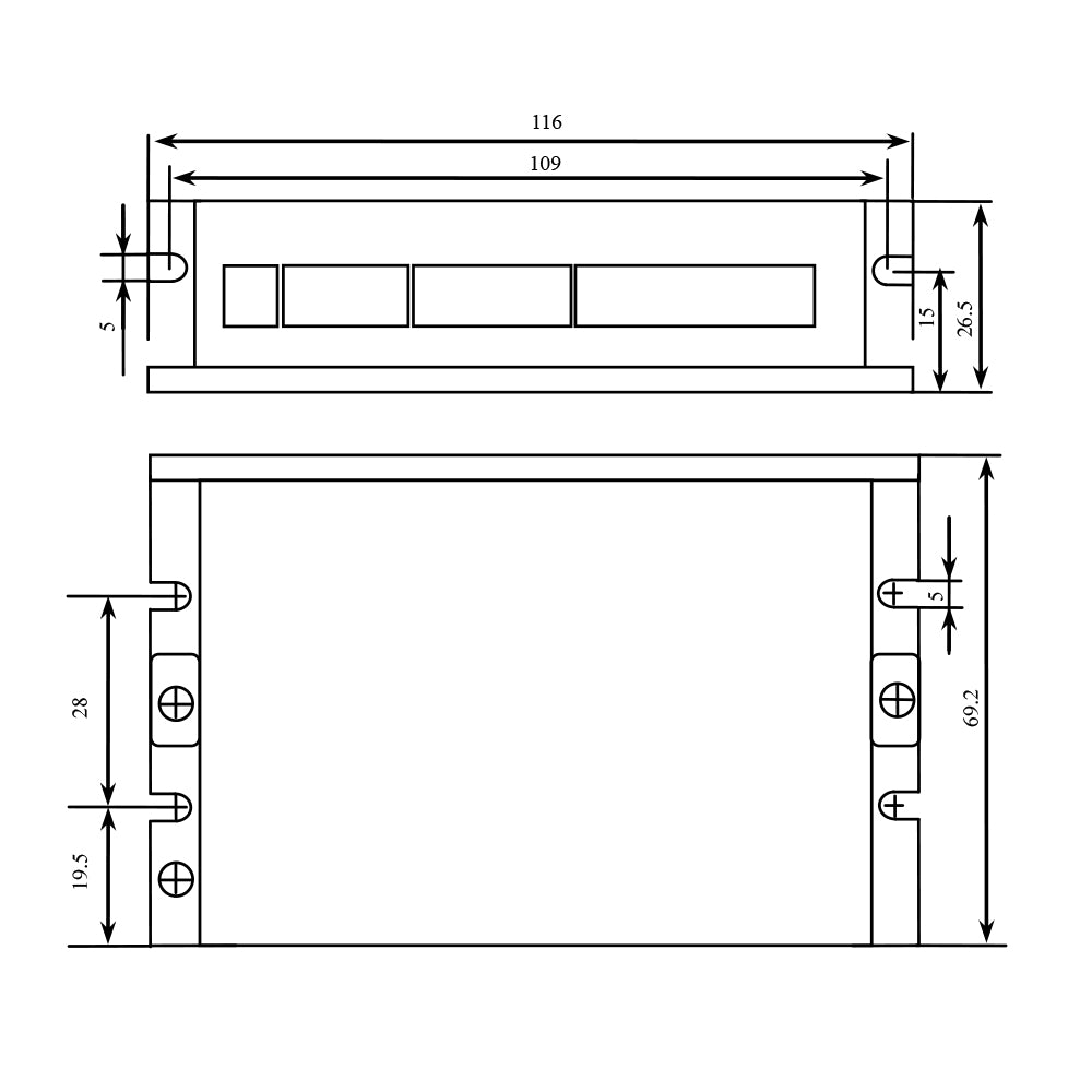 Leadshine CL42 Closed-Loop Stepper Driver Mechanical Dimensions and Mounting Diagram [mm]