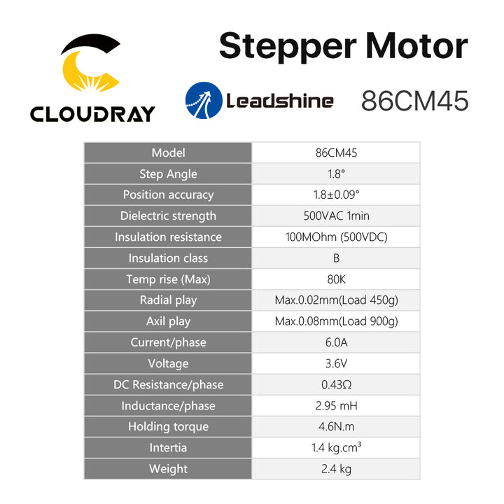 Cloudray Leadshine 86HS45 2-Phasen Nema34 Schrittmotor