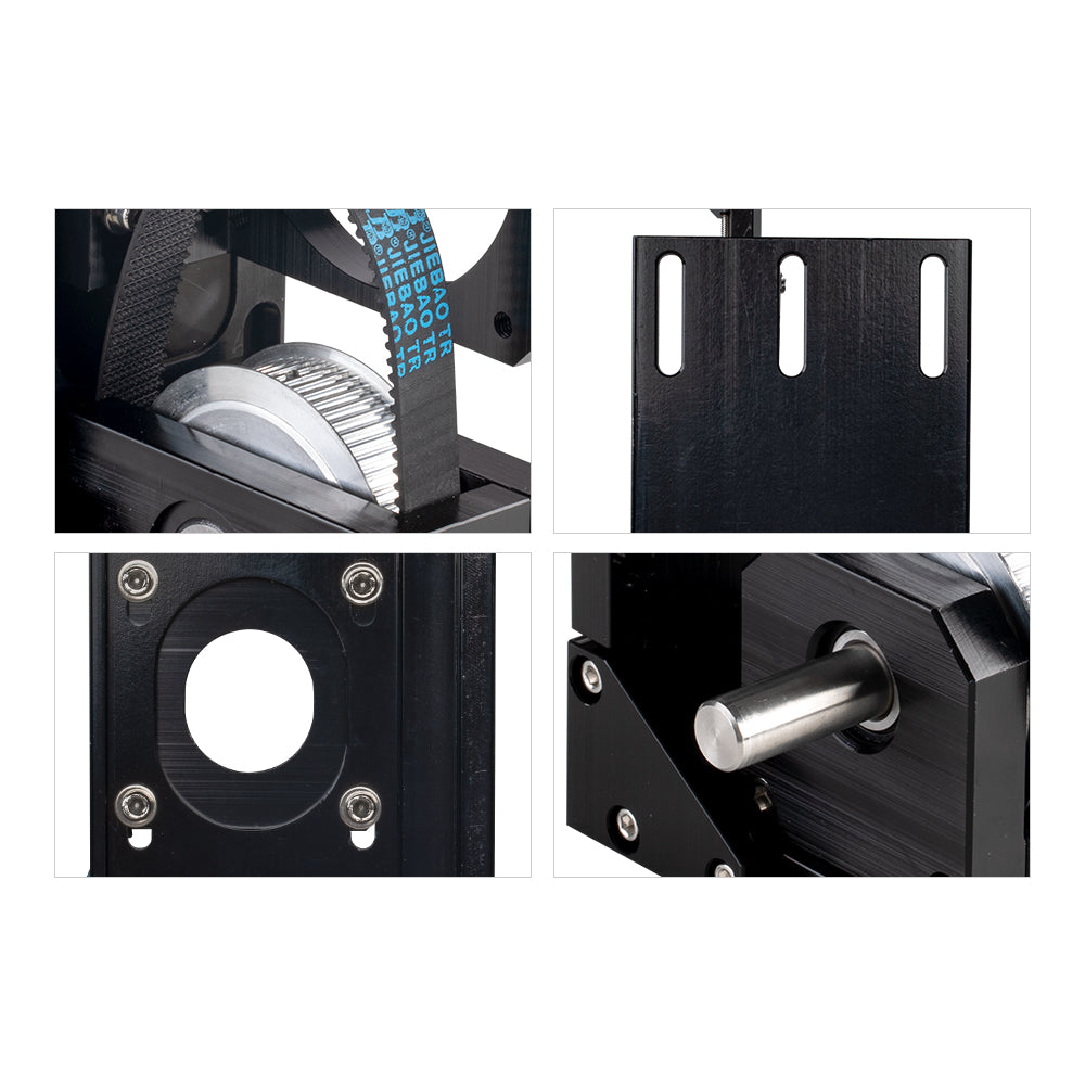 Cloudray Stepper Motor Reducer Product Details: Drive Shaft, Mounting Holes, and Pulley Structure