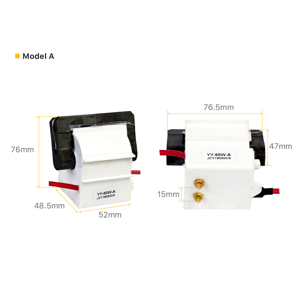 Model A Dimension | Cloudray High Voltage Flyback Transformer for 80W CO2 Laser Power Supply