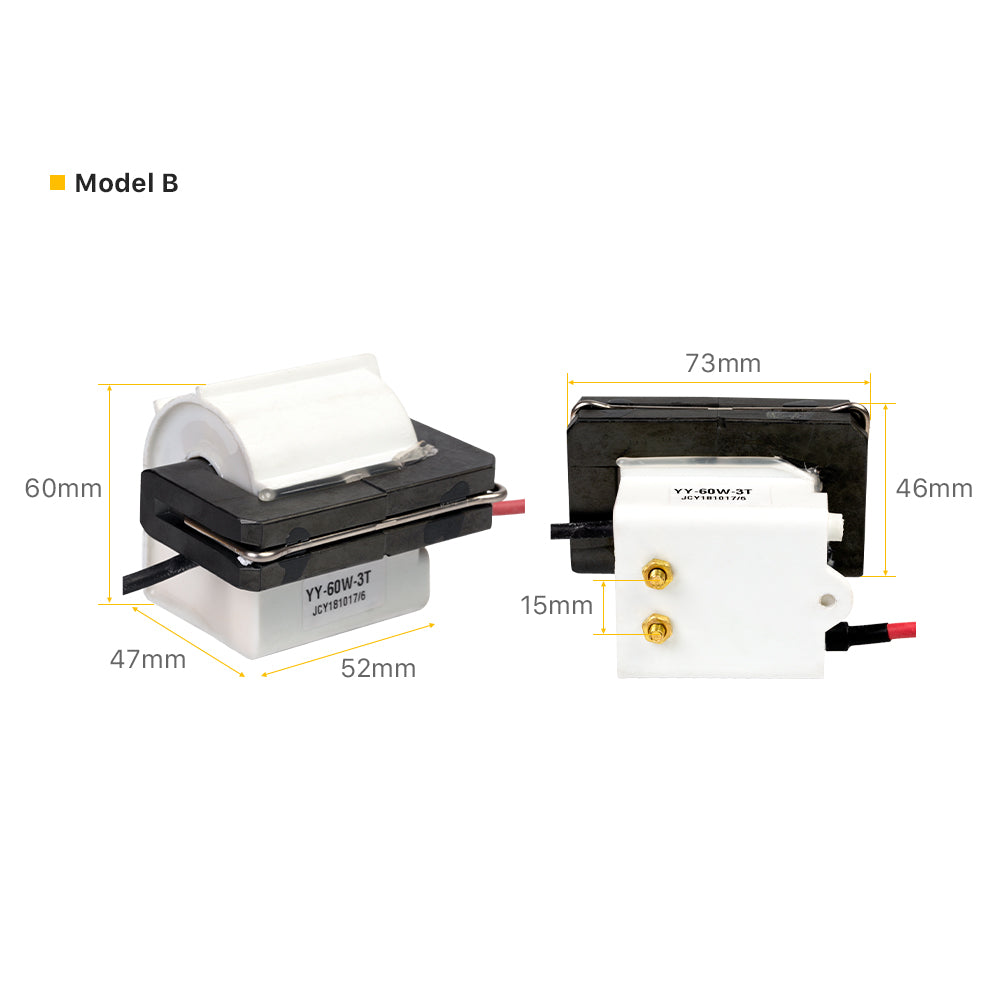 Model B Dimension | Cloudray 60W High Voltage Flyback Transformer For DY10 Power Supply
