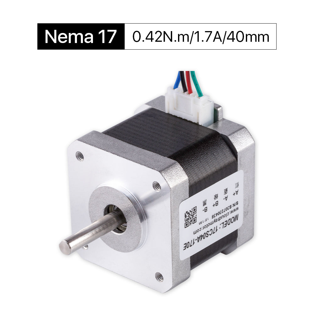 Cloudray 40mm 0.42N.m 1.7A Motor paso a paso de bucle abierto Nema17 de 2 fases con cable de 4 conductores