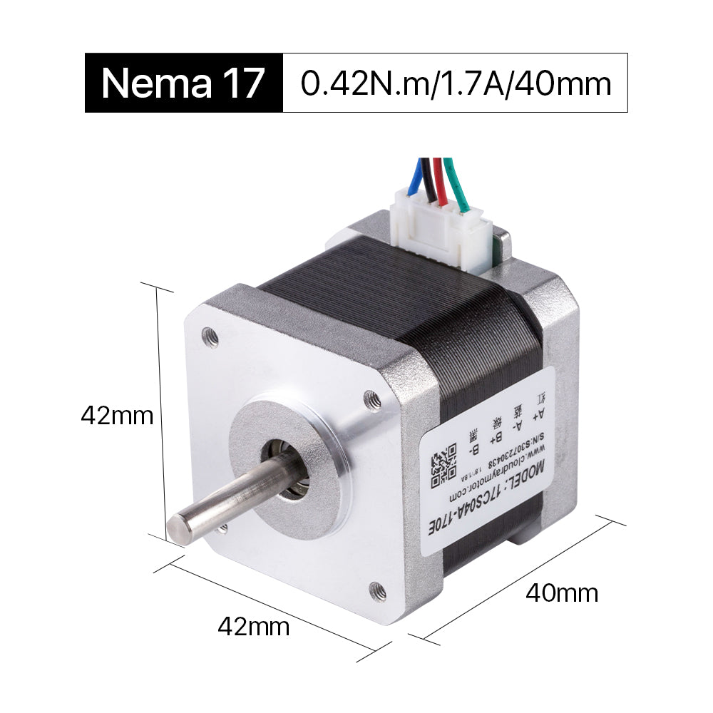DMTKR0サイズEU42 Cloudray 40mm 0.42N.m 1.7A 2 Phase Nema17 Open Loop Stepper Motor