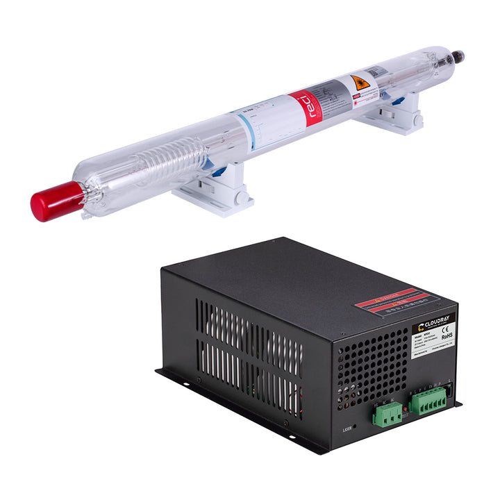 Paquete Cloudray a la venta 90-100W RECI Co2 Laser Tube + 100W 115V Laser Power Supply