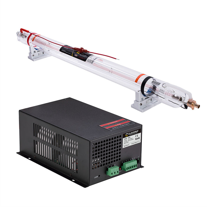 Cloud ray Bundle zum Verkauf 90W CR Serie Aufgerüsteter Metallkopf CO2-Laserröhre + 115/230V Laser-Netzteil