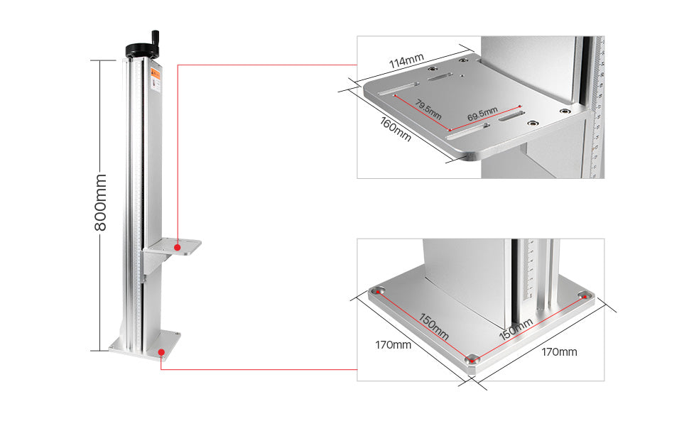 Mesa elevadora de fibra láser Cloudray para máquina de marcado