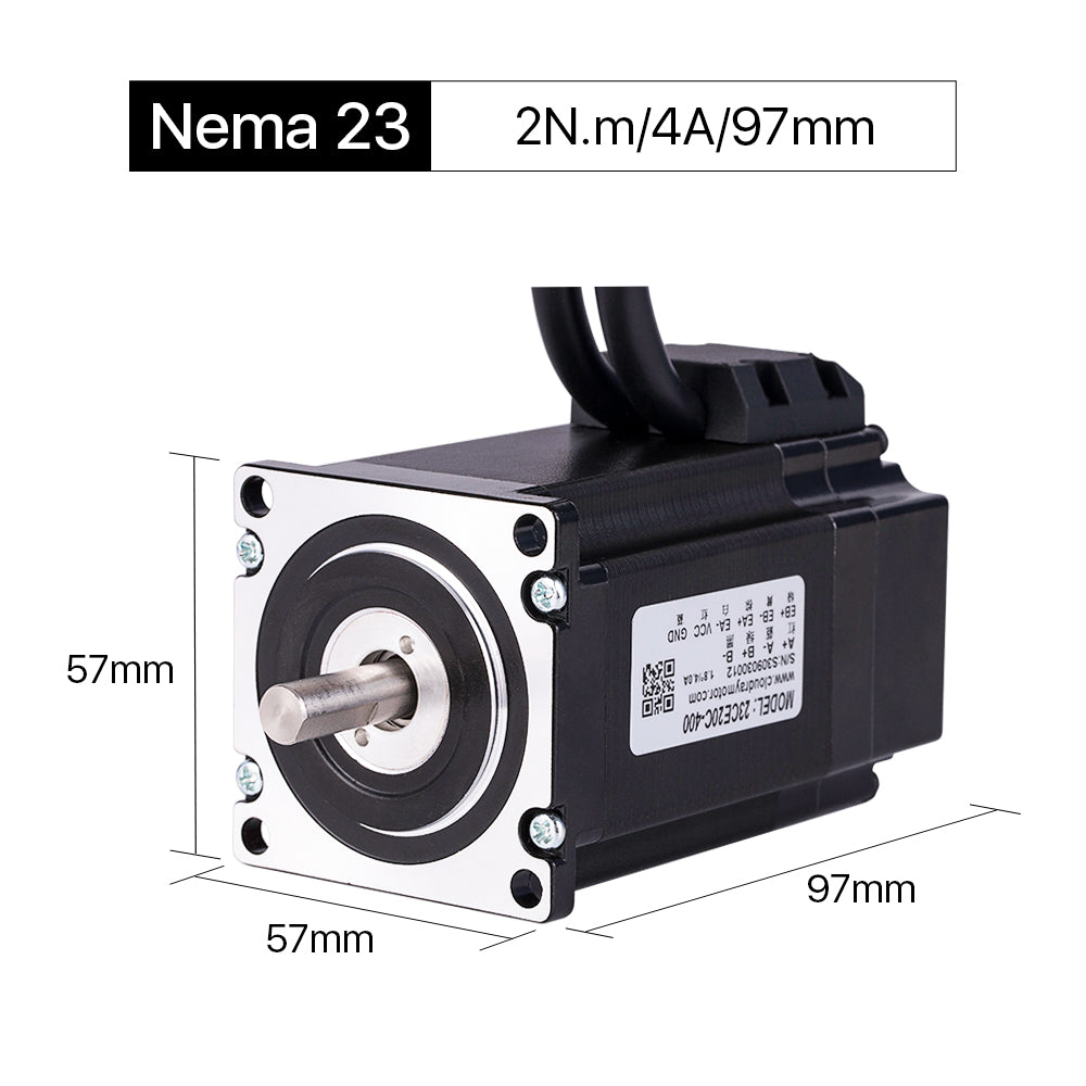 Cloudray 97 mm 2 Nm 4 A 2-Phasen-Nema 23-Schrittmotor mit geschlossenem Regelkreis