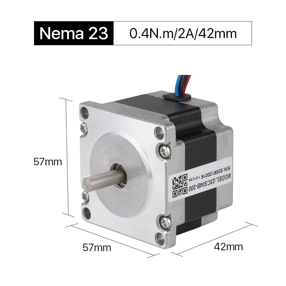 Cloudray 42 mm 0,4 Nm 2 A 2-Phasen-Nema23-Schrittmotor mit offener Schleife