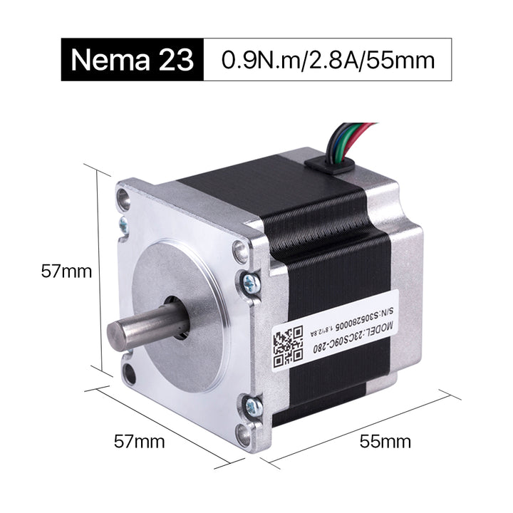 Cloudray 55 mm 0,9 Nm 2-Phasen-Nema 23-Schrittmotor mit offener Schleife