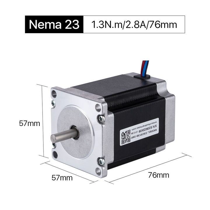 Cloudray 76mm 1.3N.m 2.8A 2 phases Nema23 Open Loop Stepper Motor