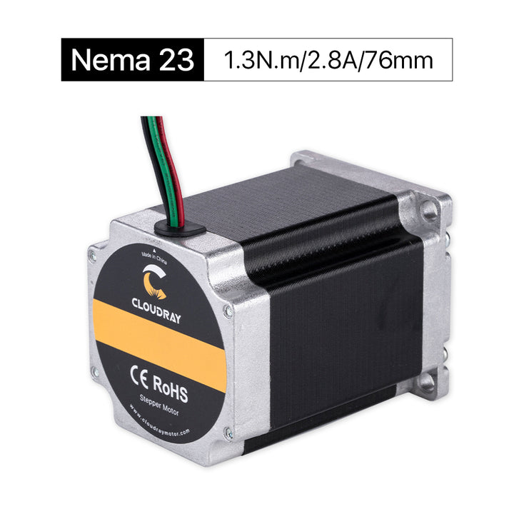 Cloudray 76 mm 1,3 Nm 2,8 A 2-Phasen-Nema23-Schrittmotor mit offener Schleife
