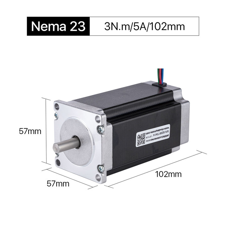 Cloudray 102mm 3N.m 5A 2 Fase Nema23 Motor paso a paso de bucle abierto