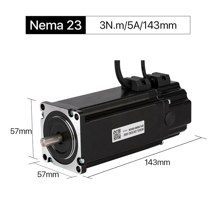 Cloudray 143mm 3N.m 5A 2 Fase Nema23 Motor paso a paso de bucle abierto