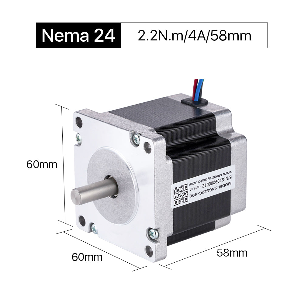Cloudray 58mm 2.2N.m 4A 2 Fase Nema24 Motor paso a paso de bucle abierto