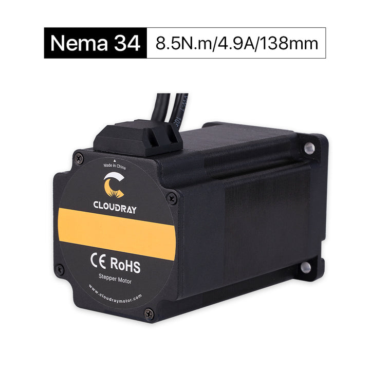 Cloudray 138 mm 8,5 Nm 4,9 A 2-Phasen-Nema-34-Schrittmotor mit geschlossenem Regelkreis