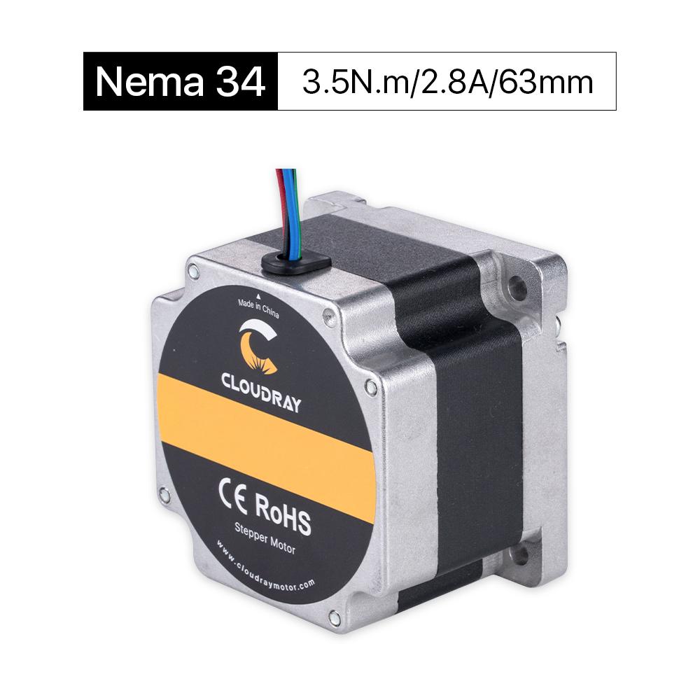 Cloudray 63 mm 3,5 Nm 2,8 A 2-Phasen-Nema34-Schrittmotor mit offener Schleife