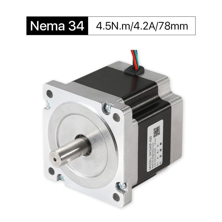 Cloudray 78mm 4.5N.m 4.2A 2 Phase Nema34 Open Loop Stepper Motor With 4 Wires Shaft 14mm