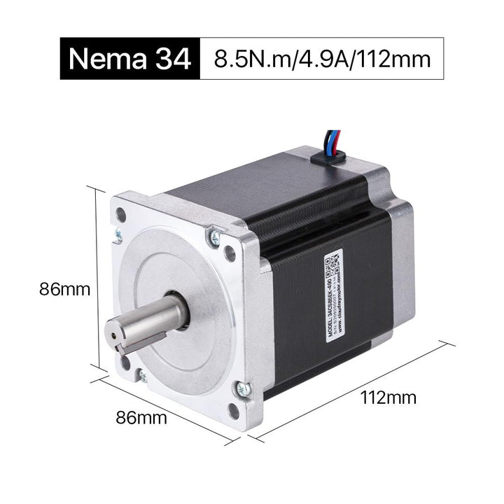 Cloudray 112mm 8.5N.m 4.9A 2 Fase Nema34 Motor paso a paso de bucle abierto