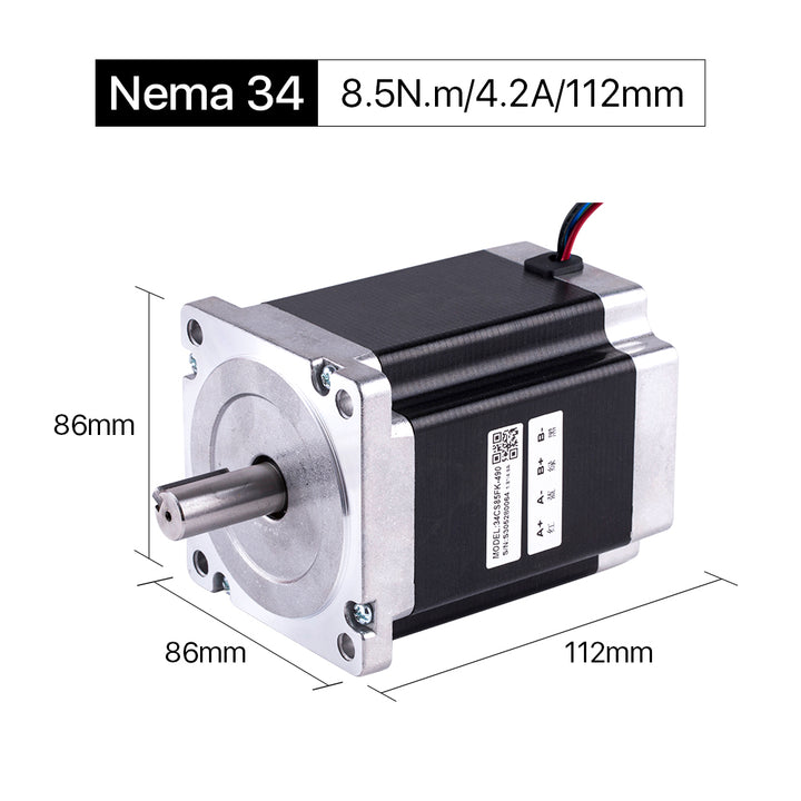 Cloudray 112 mm 8,5 Nm 4,2 A 2-Phasen-Nema34-Schrittmotor mit offenem Regelkreis
