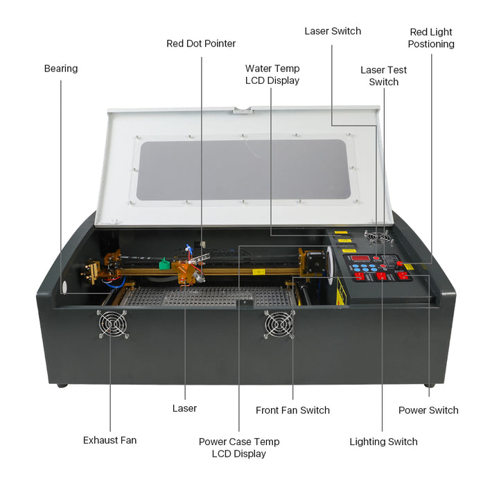 Cloudray 40 W CO2-Lasergravierer-Schneidemaschine mit 8 "x 12" Arbeitsbereich